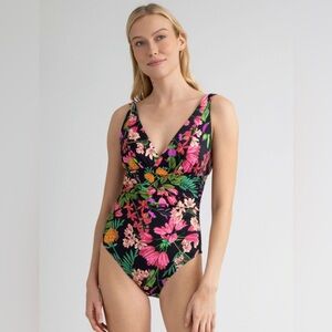 SIZE 3X Time and Tru® NEW Women's Plus Plunge One Piece Swimsuit